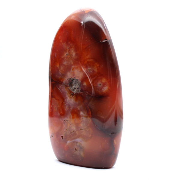 Pequeno espécime de cornalina polida - mineral autêntico de Madagascar para coleção e decoração