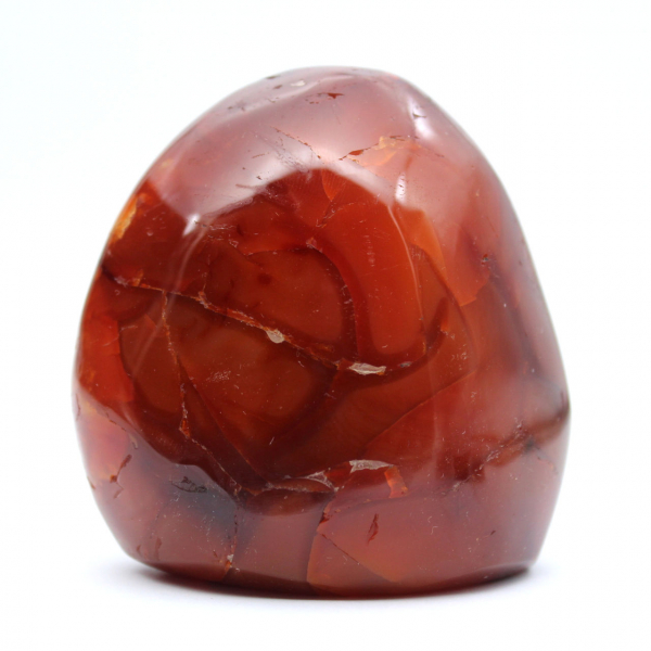 Cornalina polida de Madagascar - Pequena pedra natural para coleção e decoração