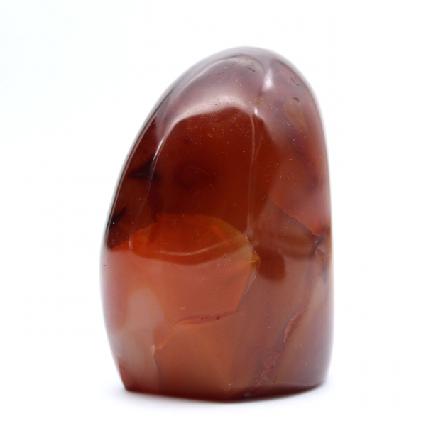 Enfeite compacto de cornalina polida - mineral autêntico de Madagascar (370g)