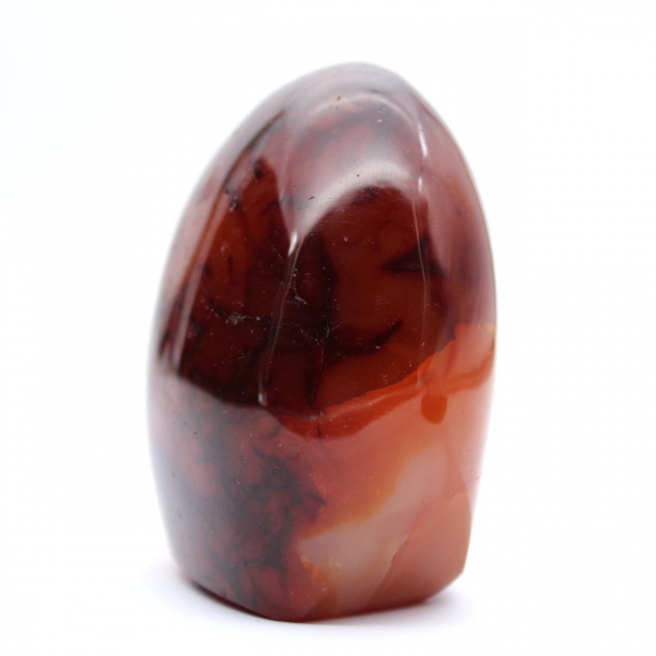 Enfeite compacto de cornalina polida - mineral autêntico de Madagascar (370g)