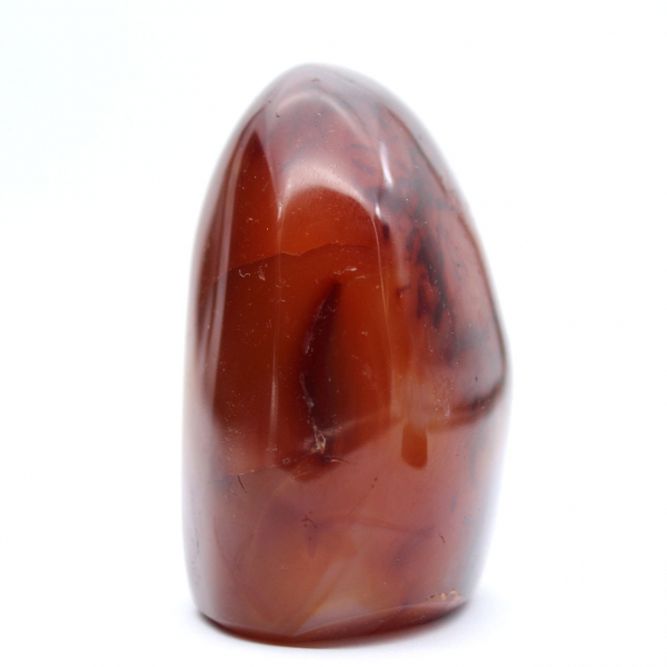 Enfeite compacto de cornalina polida - mineral autêntico de Madagascar (370g)