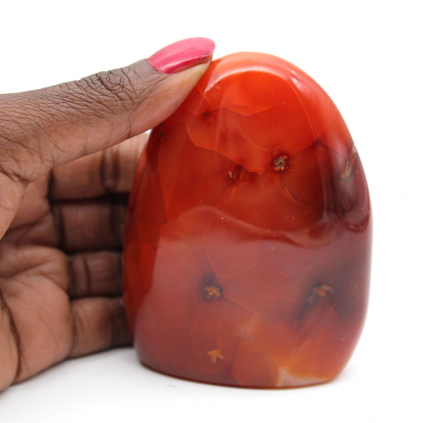 Pequeno espécime de cornalina polida - Pedra natural autêntica de Madagascar (295g)