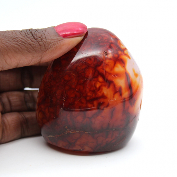 Enfeite muito pequeno de cornalina polida - mineral autêntico de Madagascar (225g)
