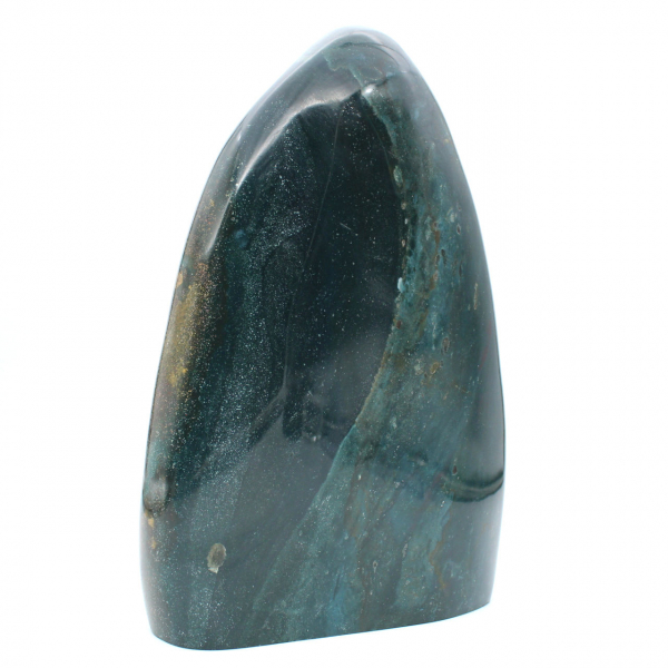 Grande pedra decorativa Jaspe verde polido, mineral Madagascar