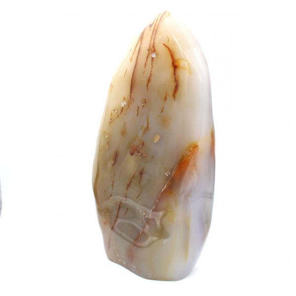 Grande ornamento mineral cornalina polido, item raro de colecionador