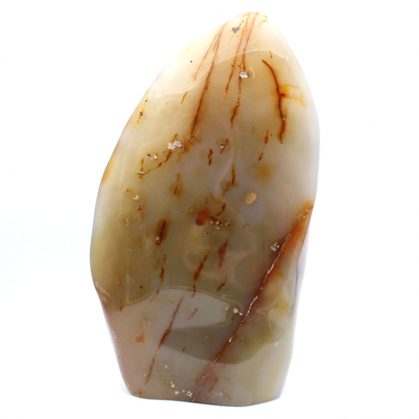 Grande ornamento mineral cornalina polido, item raro de colecionador