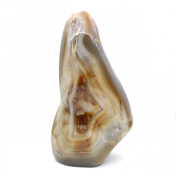 Cornalina natural polida, grande ornamento mineral de Madagascar