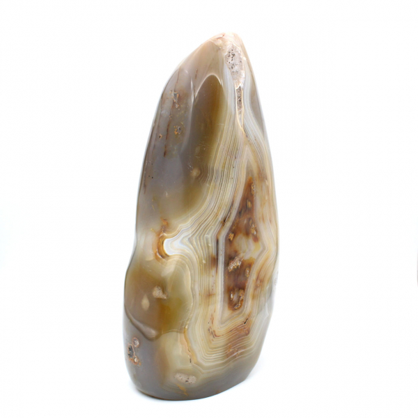 Cornalina natural polida, grande ornamento mineral de Madagascar