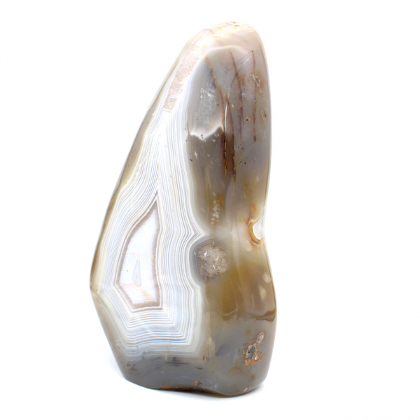 Cornalina natural polida, grande ornamento mineral de Madagascar