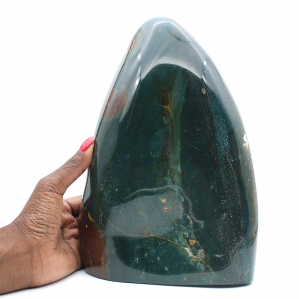 Jaspe verde polido, ornamento sólido, pedra natural, Madagascar