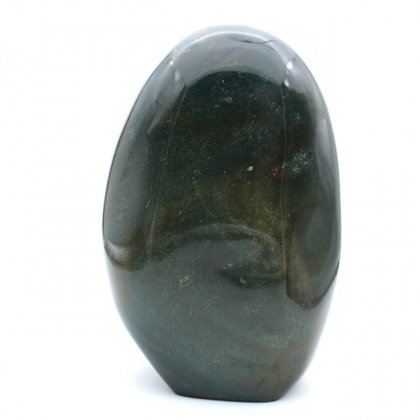 Grande pedra de jaspe verde polida, espécime mineral, Madagascar