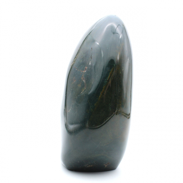 Grande pedra de jaspe verde polida, espécime mineral, Madagascar