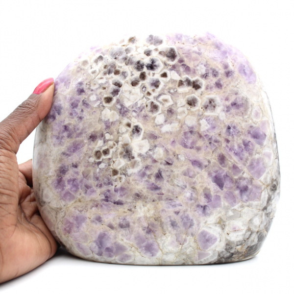 Ametista polida, pedra natural decorativa, espécime grande, Madagascar