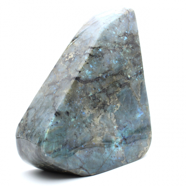 Exemplar gigante de labradorita polida, pedra decorativa única, Madagascar