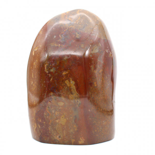 Ornamento de jaspe vermelho polido, espécime mineral colecionável, Madagascar