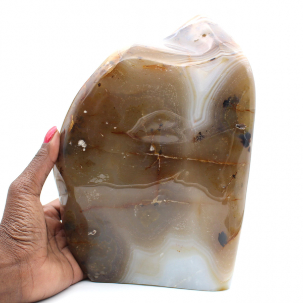 Pedra cornalina polida de Madagascar, decoração mineral XXL