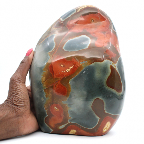 Ornamento de jaspe maciço polido, exemplar de colecionador, de Madagascar