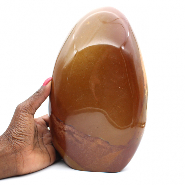 Ornamento de jaspe vermelho polido, pedra de colecionador maciça, Madagascar