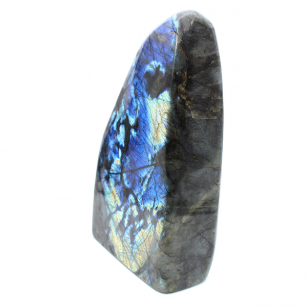 Grande pedra de labradorita polida, espécime decorativo de prestígio, Madagascar