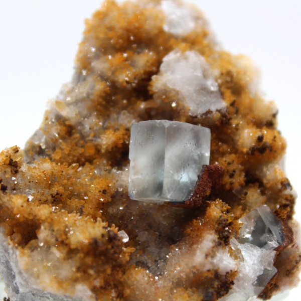 Exemplar muito pequeno de fluorita: cristais verdes, Marrocos.