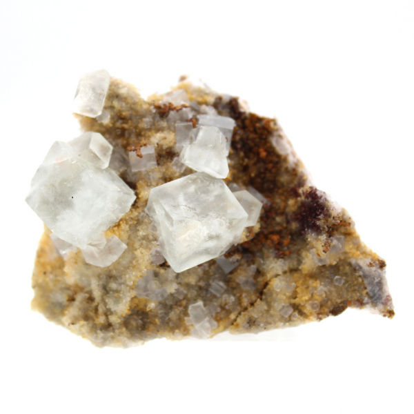 Fluorita verde para decoração: pequeno cristal sobre rocha