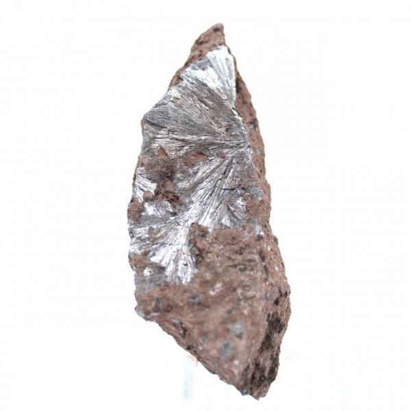 Cristais de pirolusita bruta, espécime longo