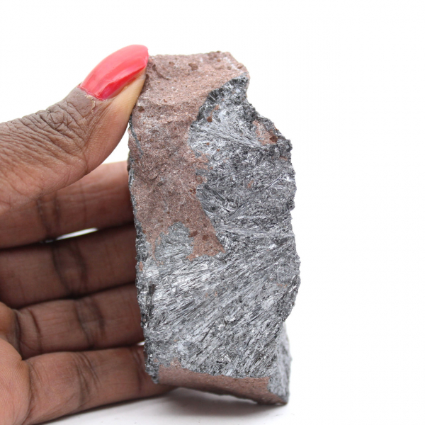 Espécime de pirolusita em rocha hospedeira, Coleção