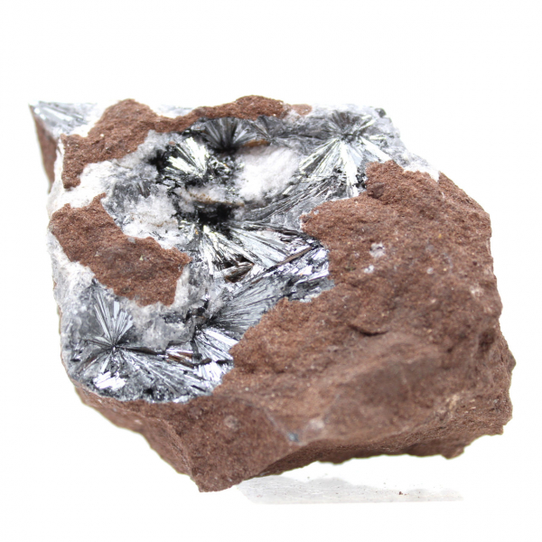 Pirolusita, espécime mineralógico com matriz