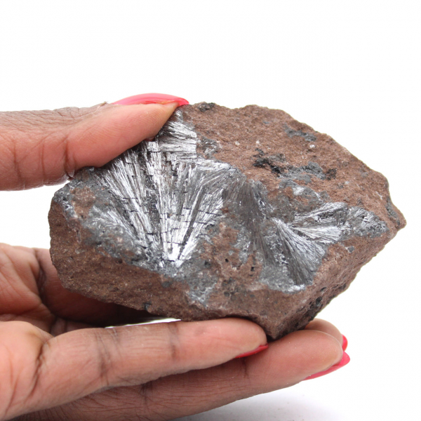 Cristais de pirolusita, rocha mineral Marrocos