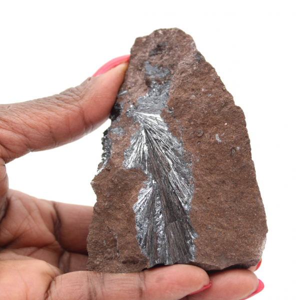 Cristais autênticos de pirolusita em matriz.