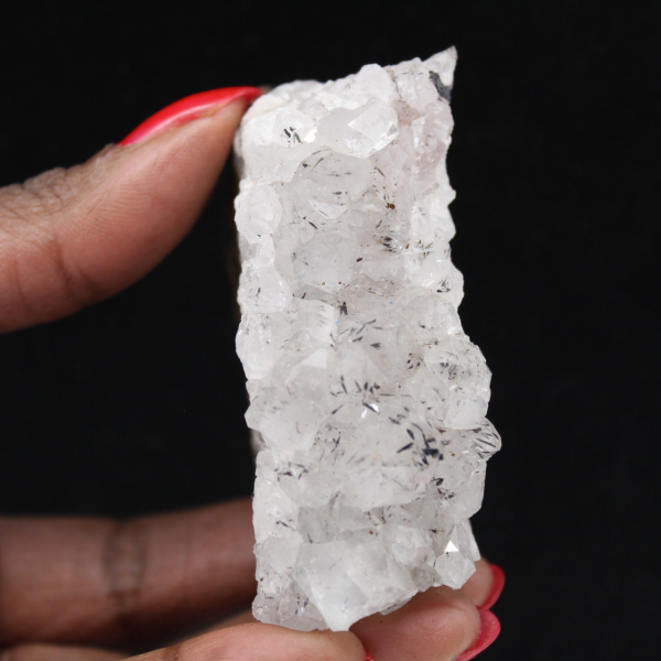 Cristais de quartzo goethita marroquino, drusa pequena de 120g