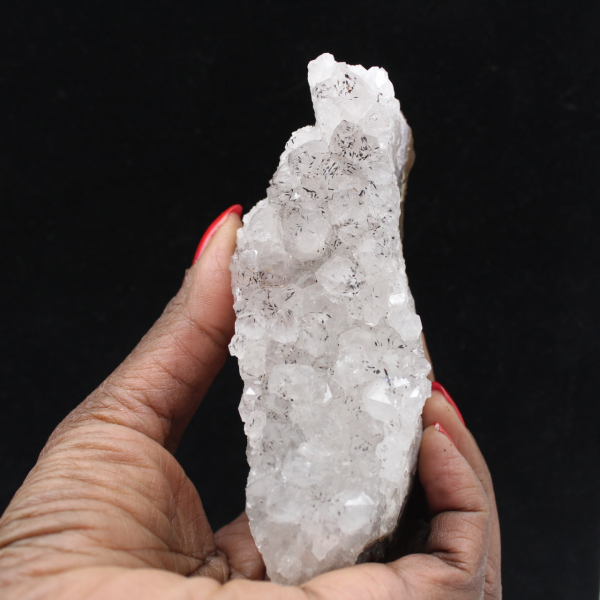 Cristais de quartzo goethita, rocha natural bruta, Marrocos