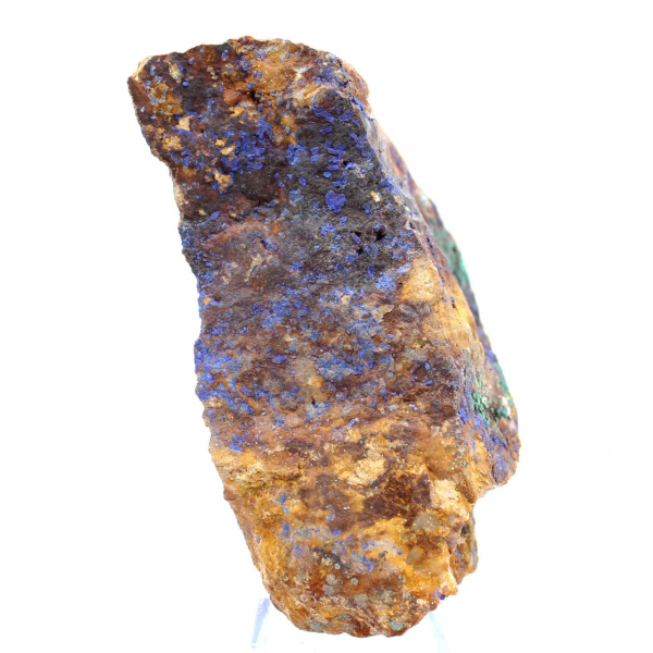 Cristais de malaquita e azurita, Marrocos.