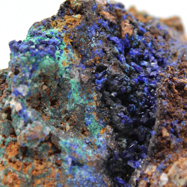 Duo de malaquita e azurita em matriz