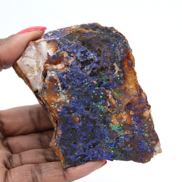 Cristais de malaquita e azurita Marrocos