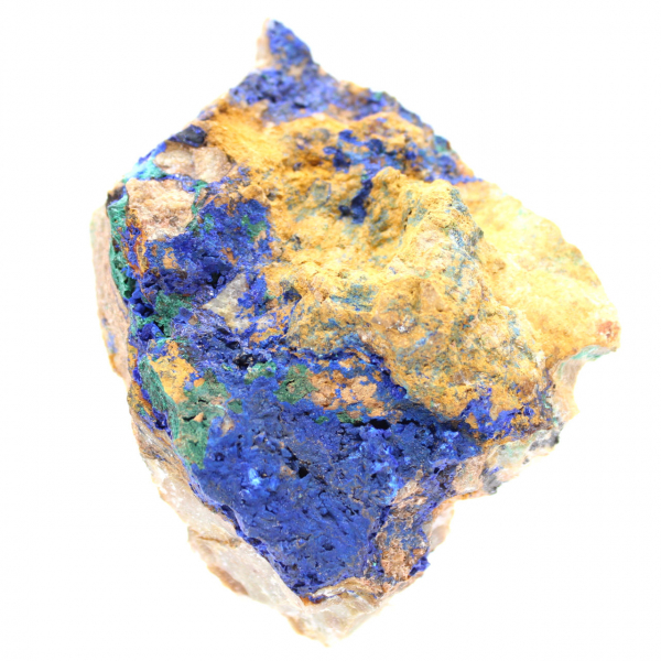 Cristais de malaquita e azurita marroquina