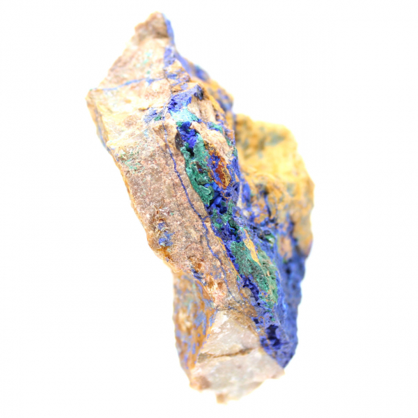 Cristais de malaquita e azurita marroquina