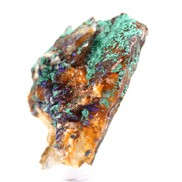 Duo de azurita e malaquita em matriz