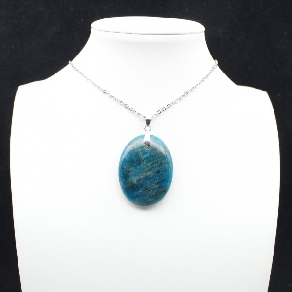 Pingente de Apatita Azul de Madagascar - Cristal Colecionável