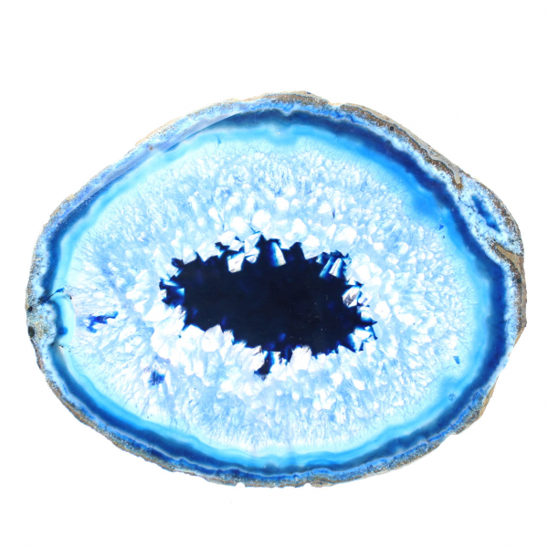 Ágata azul natural fatiada do Brasil