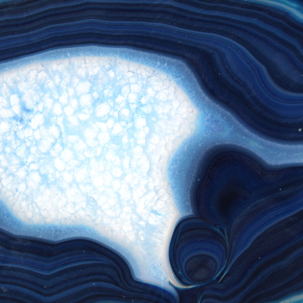 Ágata azul fatiada finamente para coleção de minerais