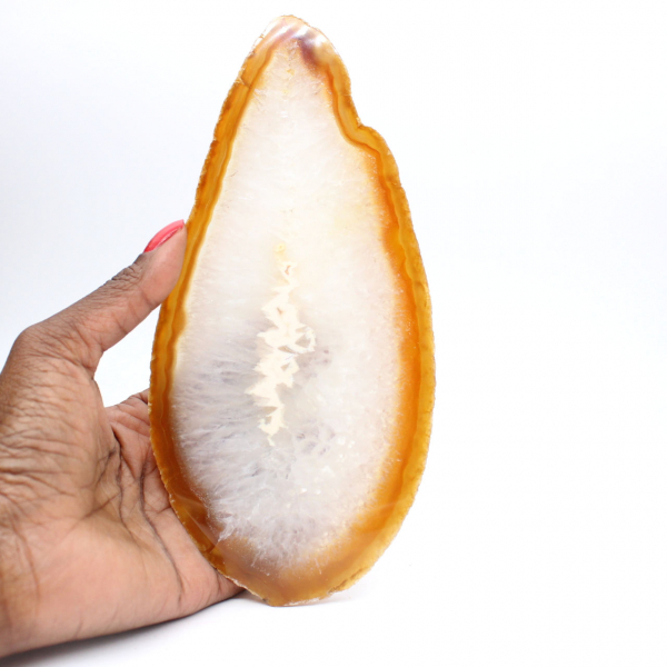 Espécime de ágata sedimentar polida