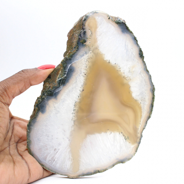 Fatia de ágata com faixas densas