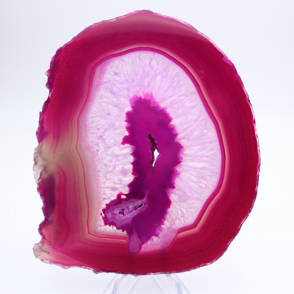 Fatias de ágata polida com tonalidade rosa