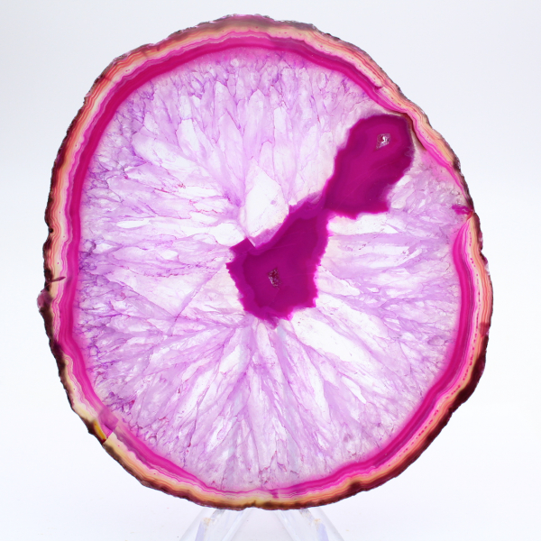 Fatia de ágata natural com tonalidade rosa