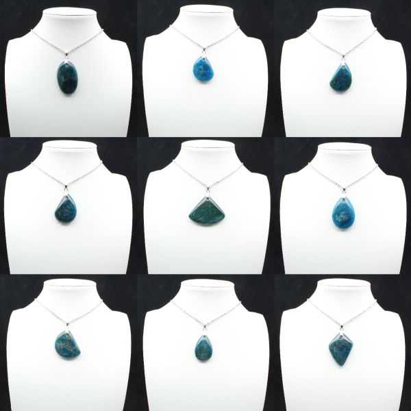 Pingente de apatita azul de Madagascar - Pedra natural