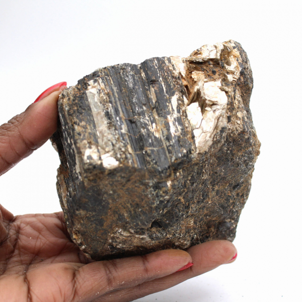 Espécime Mineralógico - Turmalina Negra Bruta de Madagascar