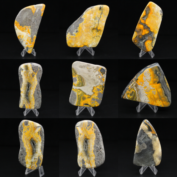 Jaspe Bumblebee, pedra natural, exemplar compacto