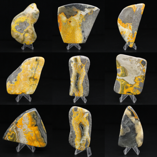 Jaspe Bumblebee, pedra natural, exemplar compacto
