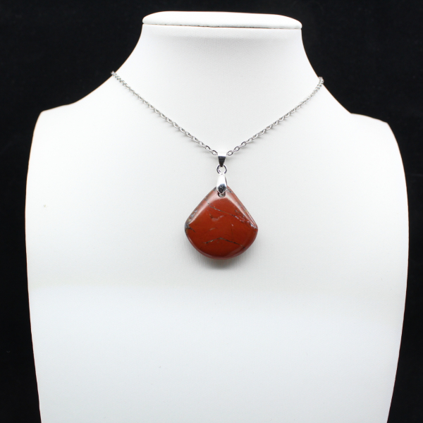 Pingente quadrado de jaspe vermelho